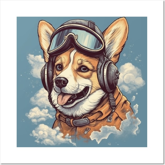 Aviator dog Wall Art by GreenMary Design